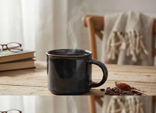 Coffee Porcelain Mug, dark brown/blue, 300ml